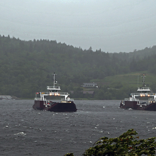 The Gondola Point Ferries at the height of the storm.
