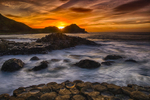 Sunset at Giant's Causeway, Northern Ireland.