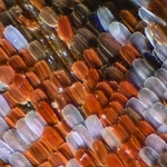 The eye scales of a peacock butterfly (Nymphalis io) captured under low power on a mciroscope and stacked,