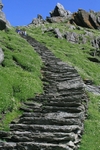 Winding stone stairs