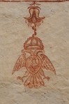 San Cosme, chancel mural, bicephalous Hapsburg eagle