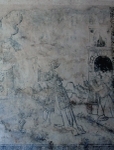 San Juan Bautista, vestibule, N wall central fresco (1st processional)