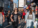 Woman with Black Lipstick Oxford Street 2019