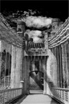 Conway suspension bridge 3 bw