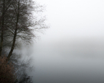 Fog on a lake, Cheshire