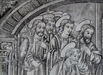 S wall mural, Christ washing the feet of the Apostles, detail