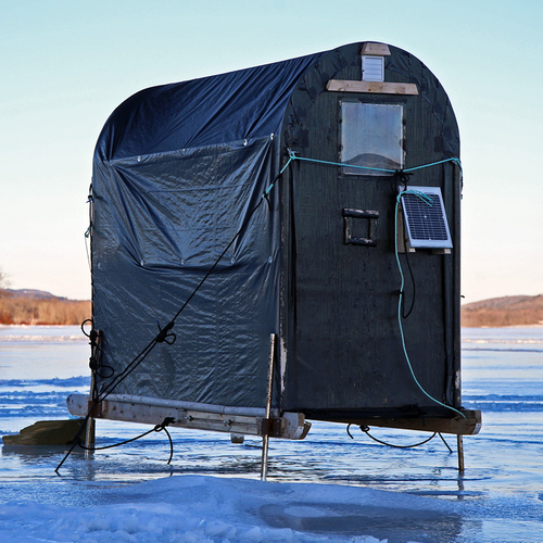 Ice Shack on Belleisle Bay New Brunswick Canada