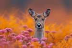 pr105 Roe Doe through the Milkweed