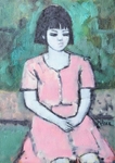 Young Girl In A Pink Dress