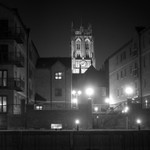 Leeds Church over River Aire (square format)