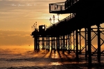 Large A5 postcard Teignmouth Pier at Sunrise