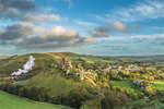 Steaming through Corfe, Dorset.