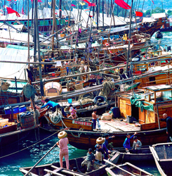 KM-234 Fishing Boats & Sampan in Castle Peak - 1982