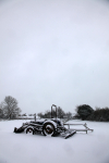 Vintage tractor in snow _S140