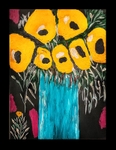 Flowers in a vase inspired by Munro a South African artist