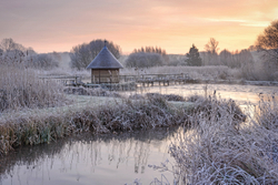 Fishermans hut Winter morning