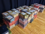 182 boxes wrapped & ready for collection.