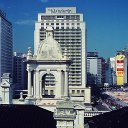 KM-92 Mandarin Hotel from old Hong Kong Club roof - 1975