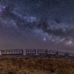 Milky Way Over Sky Train, Lough Boora Discovery Park