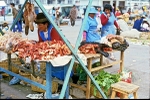 Selling meat - Outdoor market - S.A.