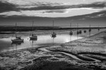 Yachts moored at Keyhaven Lake