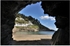Looking out from the cave on Polperro Beach