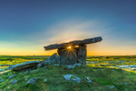 Sunset at Poulnabrone Dolmen, County Clare, Ireland.