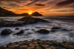 Sunset at Giants Causeway