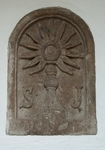 Convento wall, stone relief, monstrance