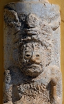 Santa Bárbara, façade portal, Mayan column detail