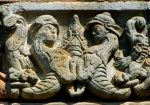 chancel arch left, alfíz relief closeup