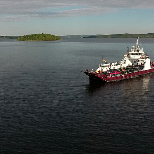 The Peninsula Princess car ferry can be seen crossing the Kennebecasis River enroute to Saint John, New Brunswick. Th…