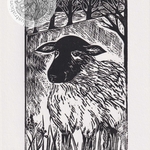 Sheep - linocut