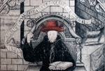 Upper tier, central mural, detail