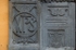 Porciúncula portal, left pilaster reliefs