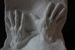 Sculpture of Hands Carved in Marble.