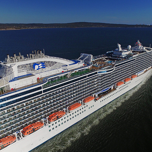 Regal Princess seen cruising out of Saint John Harbour in New Brunswick, Canada.