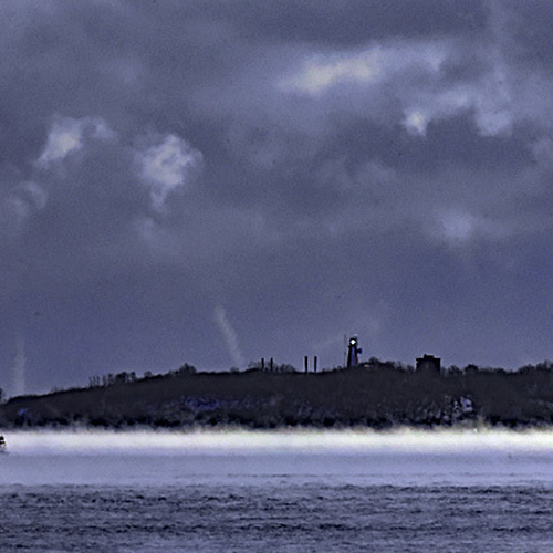 Arctic Fog Sea Smoke Vortices Steam Devil Partridge Island New Brunswick Canada