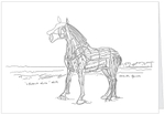 A5 Greeting Card of The Lifeboat Horse at Wells Quay