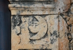 San Francisco de Asís, S portal, right pilaster relief, moon