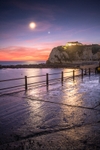 ab589 The Moon and Venus over Freshwater bay