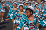 Female members of a Caporales dance group