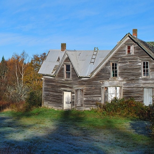 A century house has taken on decided lean.