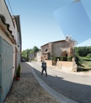 Pilgrim walking, Auvillar
