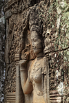 Side view of bas-relief, Bayon, Angkor Thom, Cambodia