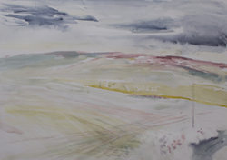 Hay field before Nout Hill