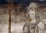 Upper cloister mural, St. Isabel of Hungary, detail