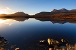 Cul Beag & Cul Mor across Lochan an Ais, Drumrunie Forest, Highland