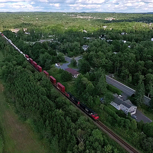 Rothesay New Brunswick Canada Idling CN Rail Train