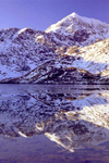 Winter reflections of Wyddfa in Llyn Llydaw